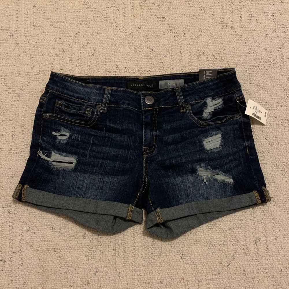 Aeropostale Ripped Jean Shorts